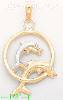 14K Gold Dolphin Charm Pendant