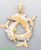 14K Gold Dolphin Charm Pendant