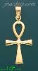 14K Gold Ankh Fancy Cross Charm Pendant