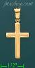 14K Gold Fancy Cross Charm Pendant