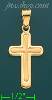 14K Gold Fancy Cross Charm Pendant