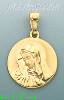 14K Gold Virgin Mary Italian Picture Charm Pendant