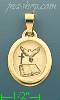 14K Gold Cross, Holy Spirit Dove & Bible Italian Picture Charm P