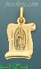 14K Gold Our Lady of Guadalupe Scroll Italian Picture Charm Pend