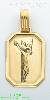 14K Gold Crucifix Italian Picture Charm Pendant