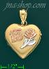 14K Gold 15 Años w/Rose Heart Italian Locket Charm Pendant