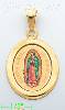 14K Gold Our Lady of Guadalupe Picture Charm Pendant