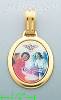 14K Gold Baptism Picture Charm Pendant