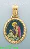 14K Gold Eucharist Picture Charm Pendant