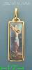 14K Gold Crucifix Picture Charm Pendant