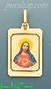 14K Gold Sacred Heart of Jesus Picture Charm Pendant