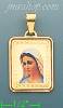 14K Gold Virgin Mary Picture Charm Pendant