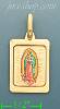 14K Gold Virgin of Guadalupe Picture Charm Pendant