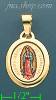 14K Gold Our Lady of Guadalupe Picture Charm Pendant