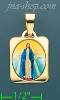 14K Gold Virgin Mary Picture Charm Pendant