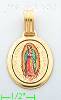 14K Gold Our Lady of Guadalupe Picture Charm Pendant