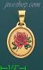 14K Gold Rose Picture Charm Pendant