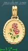 14K Gold Roses Picture Charm Pendant