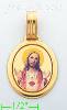 14K Gold Sacred Heart of Jesus Picture Charm Pendant