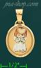 14K Gold Child Angel Picture Charm Pendant