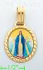 14K Gold Virgin Mary Picture Charm Pendant