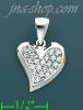 14K Gold Heart CZ Charm Pendant