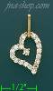 14K Gold Open Heart CZ Charm Pendant