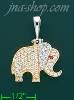 14K Gold Elephant CZ Charm Pendant