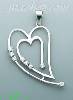 14K Gold Modern Heart CZ Charm Pendant