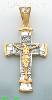 14K Gold Crucifix Fancy CZ Cross Charm Pendant