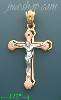 14K Gold Crucifix Fancy CZ Cross Charm Pendant