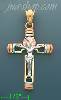 14K Gold Crucifix Fancy CZ Cross Charm Pendant