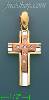 14K Gold Fancy CZ Cross Charm Pendant