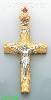 14K Gold Crucifix Fancy CZ Cross Charm Pendant