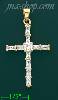 14K Gold Fancy CZ Cross Charm Pendant