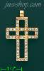 14K Gold Fancy CZ Cross Charm Pendant