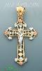 14K Gold Crucifix Fancy CZ Cross Charm Pendant