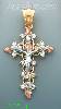 14K Gold Crucifix Fancy CZ Cross Charm Pendant