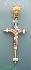 14K Gold Crucifix Fancy CZ Cross Charm Pendant