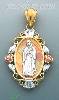 14K Gold Virgin of Guadalupe CZ Charm Pendant