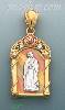 14K Gold Virgin of Guadalupe CZ Charm Pendant