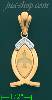 14K Gold Ichthys Fish Christianity Symbol w/Dove CZ Charm Pendan