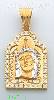 14K Gold Jesus Christ CZ Charm Pendant