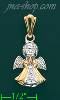 14K Gold Praying Child Angel CZ Charm Pendant
