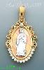 14K Gold Virgin of Guadalupe CZ Charm Pendant