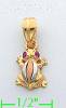 14K Gold Frog CZ Charm Pendant