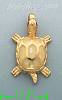 14K Gold Turtle CZ Charm Pendant