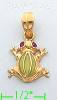 14K Gold Frog CZ Charm Pendant