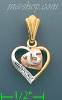 14K Gold 15 Años Heart CZ Charm Pendant