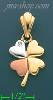 14K Gold Four-Leaf Clover CZ Charm Pendant